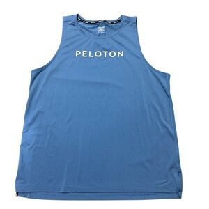 Peloton Tank Top Blue Nylon Wicking Cycling Fitness Gym Men's Size Large